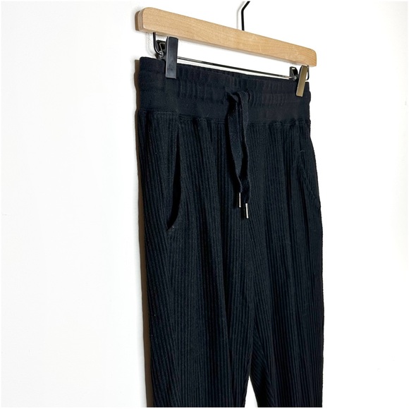 Zyia Jogger Pants Small Black Soft Ribbed Full Length Drawstring Pockets - Picture 4 of 11